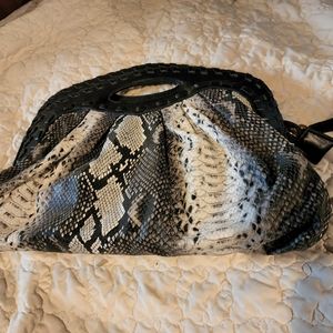 Cute dark faux snake skin handbag
